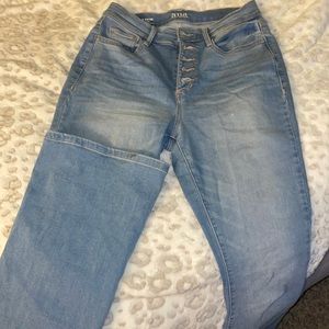 Cute NV a.n.a flared button up high rise jeans like new